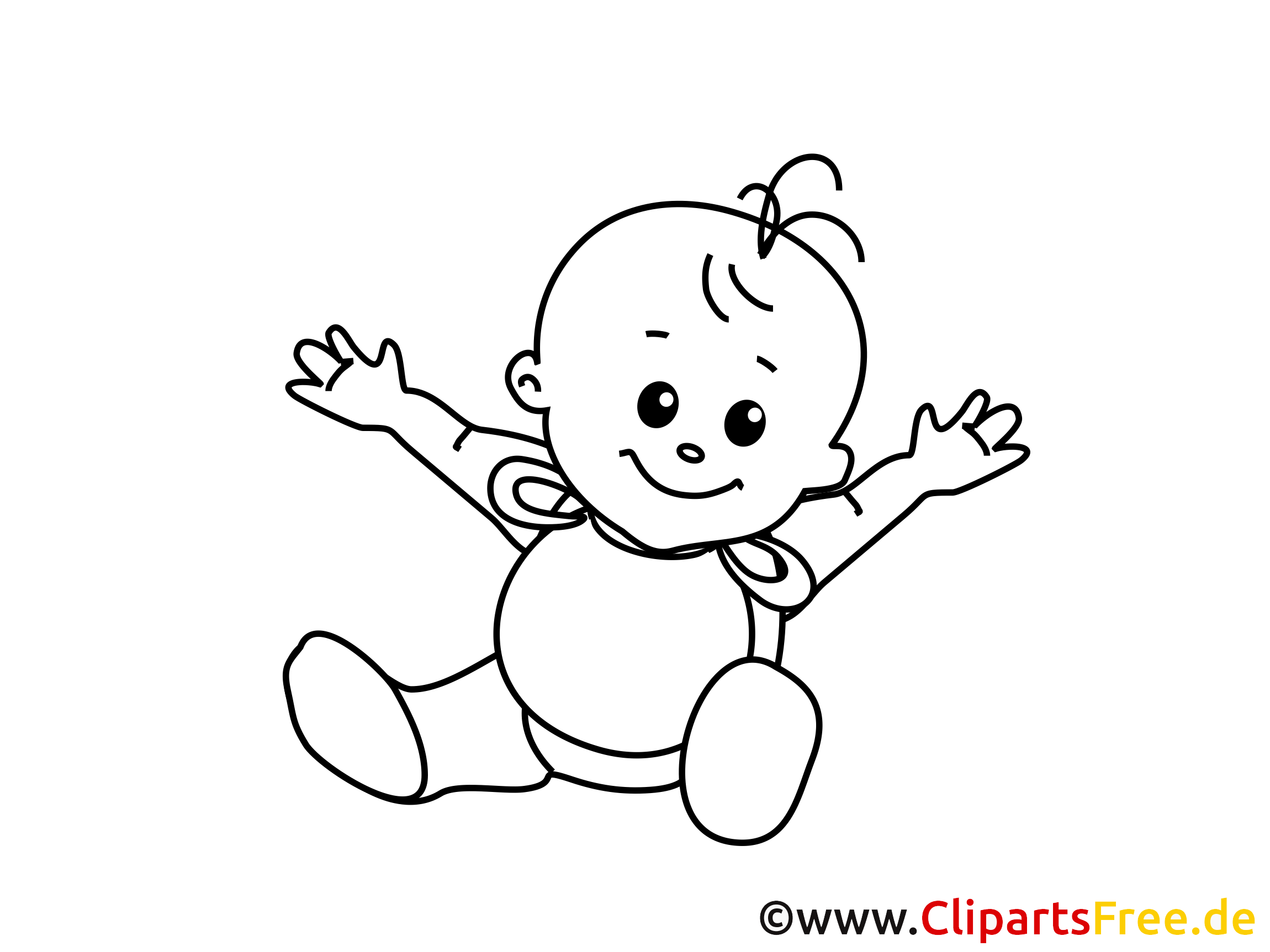 Coloriage illustration bébé  à télécharger