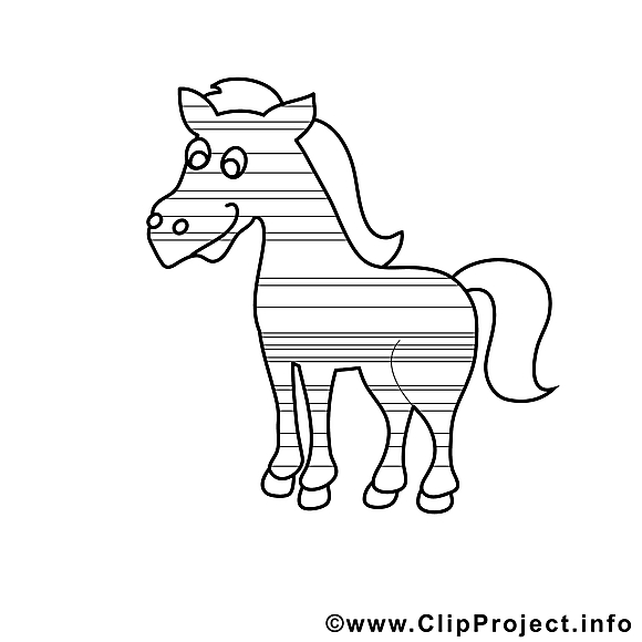 Clipart cavale – Cheval dessins à colorier
