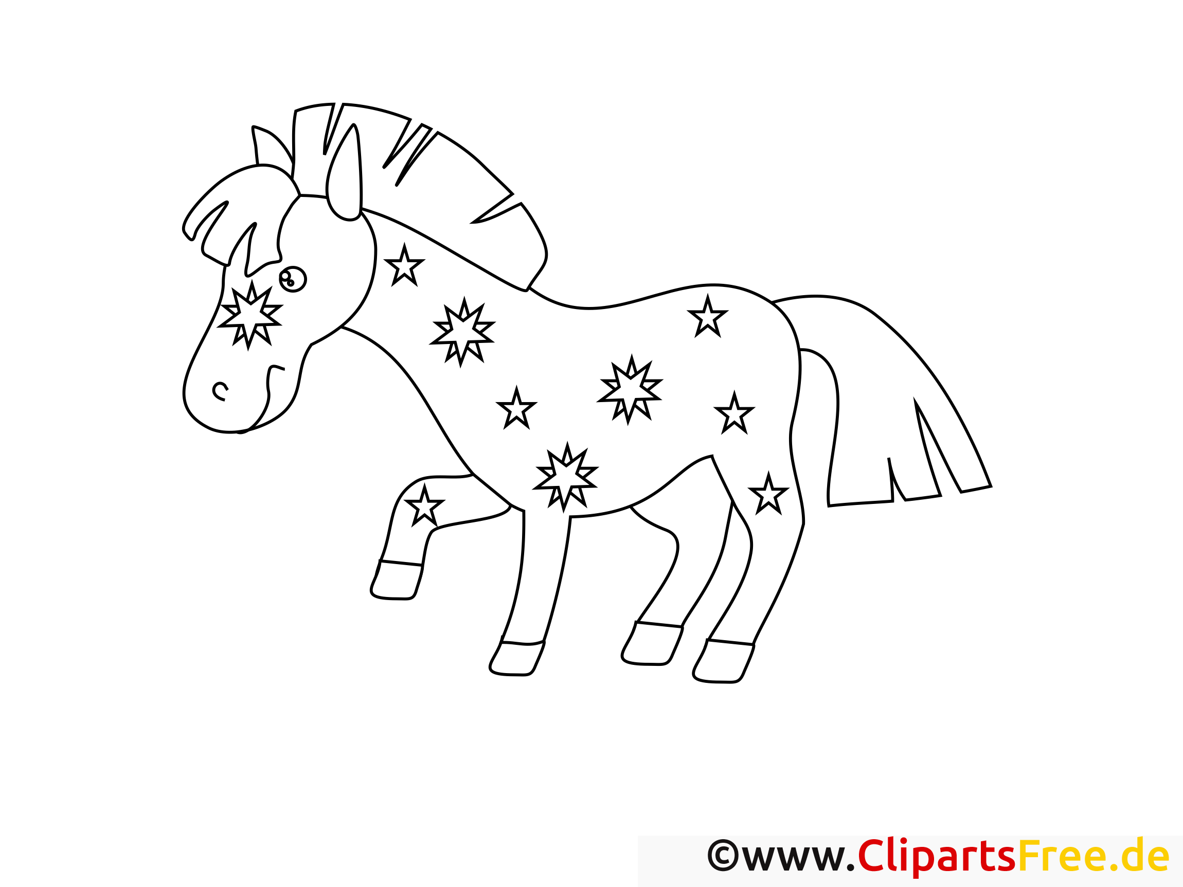 Dessin gratuit poney – Cheval à colorier