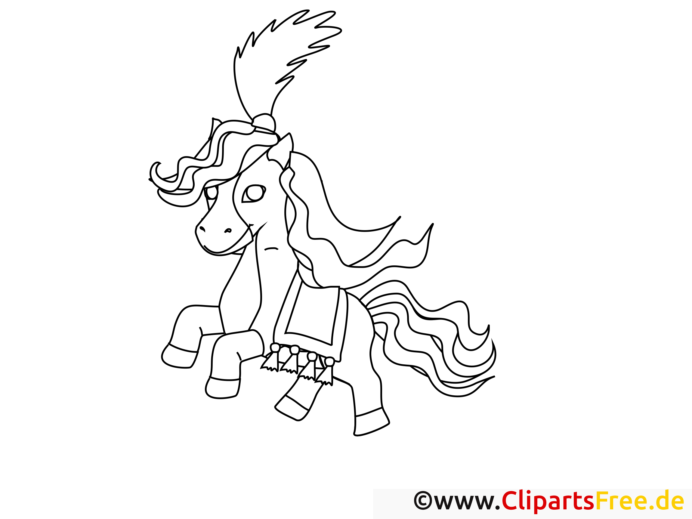 Dessins gratuits poney – Cheval à colorier