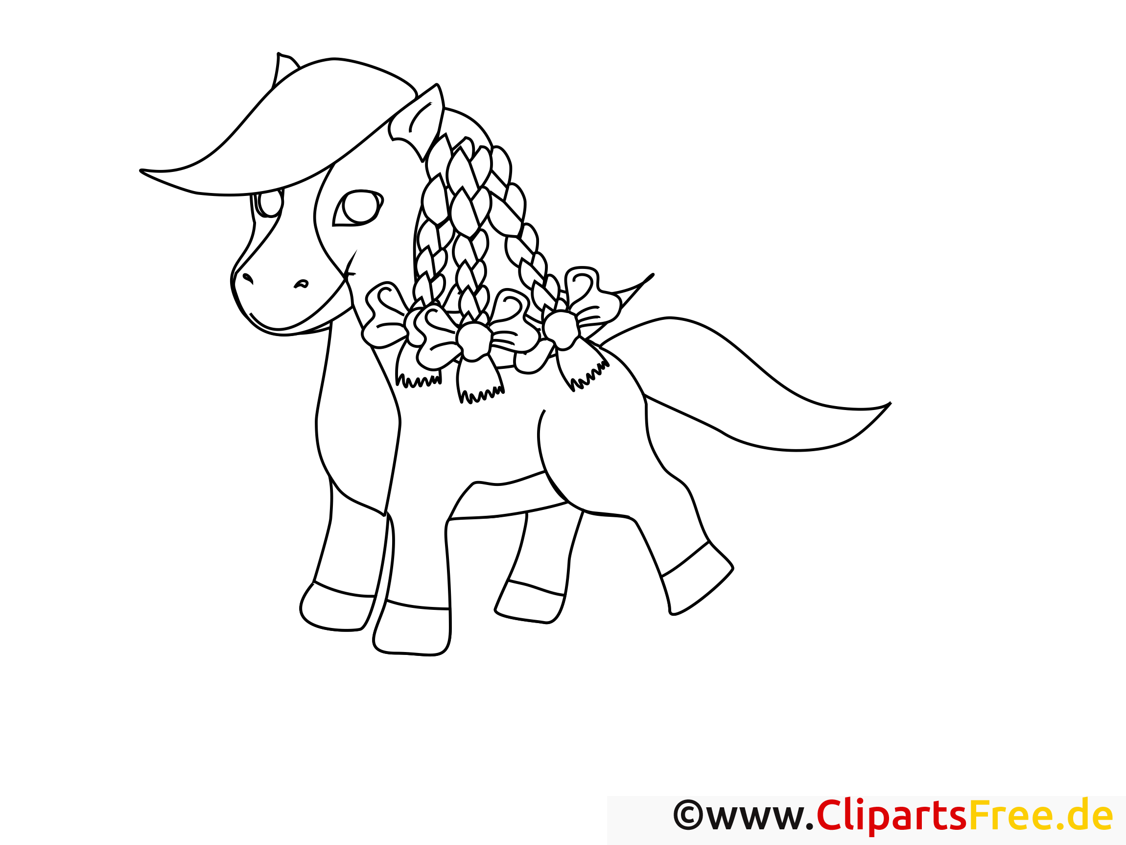 Illustration poney – Cheval gratuit à imprimer