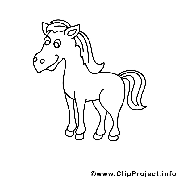 Jument image – Coloriage cheval illustration
