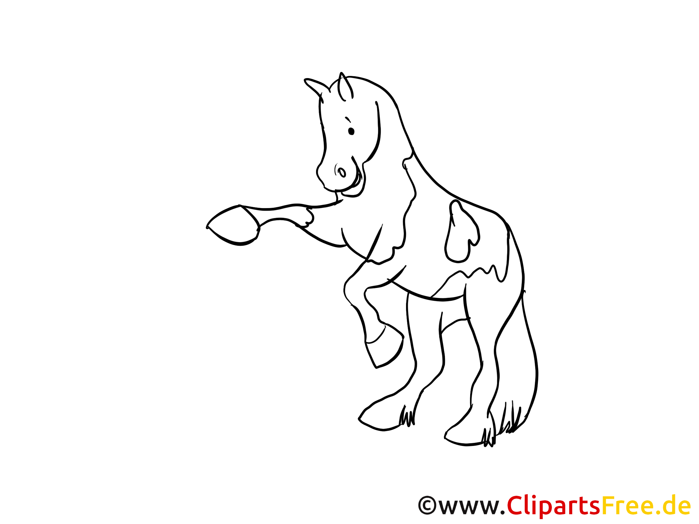 Sur pattes arrières dessin – Coloriage cheval à télécharger