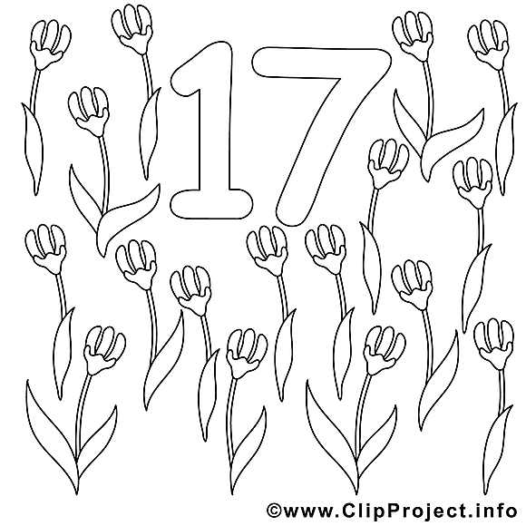17 fleurs dessins gratuits – Nombres à colorier