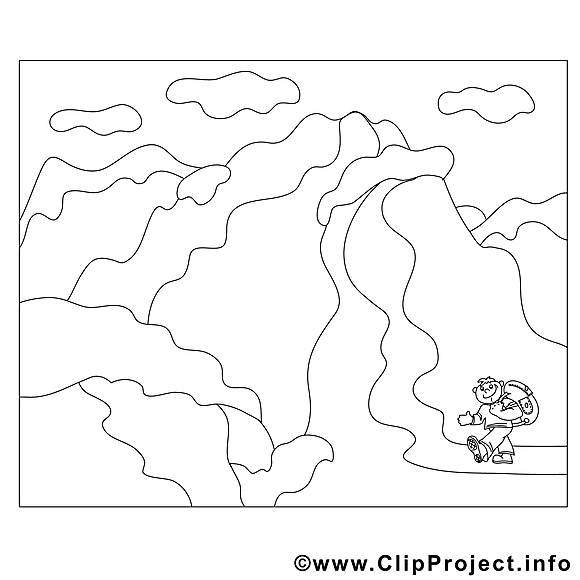 Montagnes image – Coloriage divers illustration Montagnes image – Coloriage divers illustration