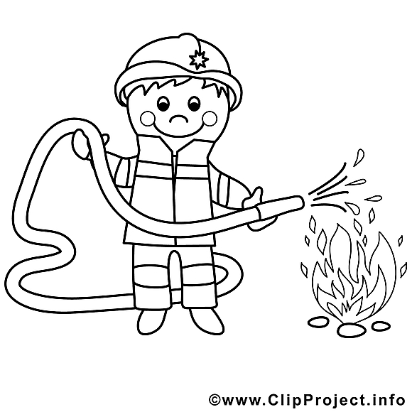 Pompier image – Coloriage divers illustration