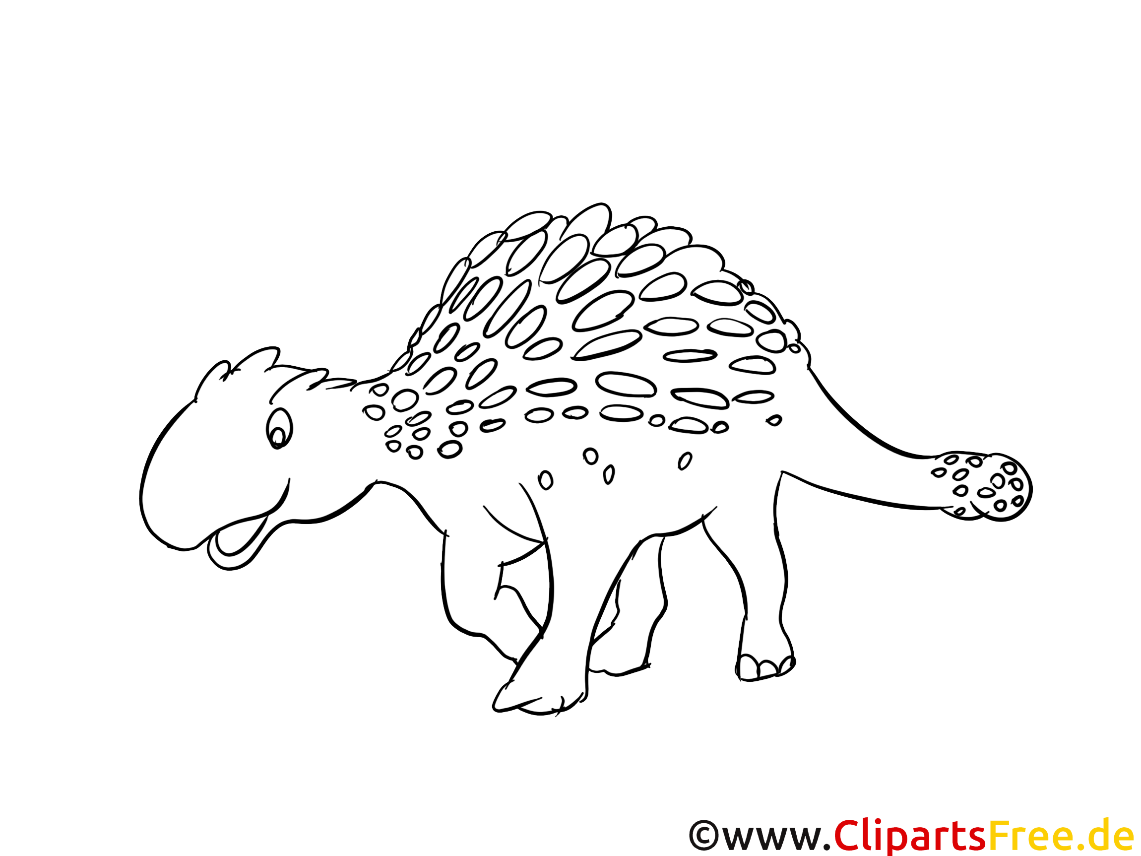 Clip art dinosaures image à colorier