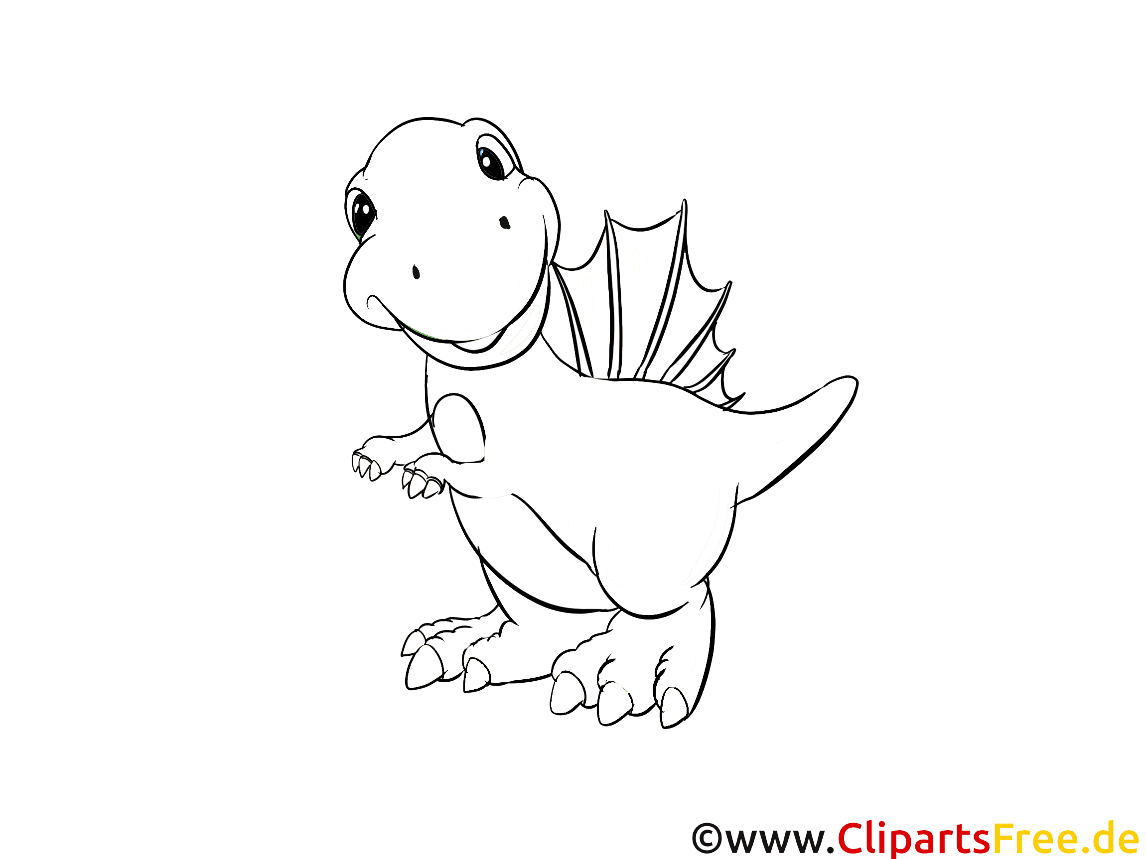 Coloriage dinosaures illustration à télécharger