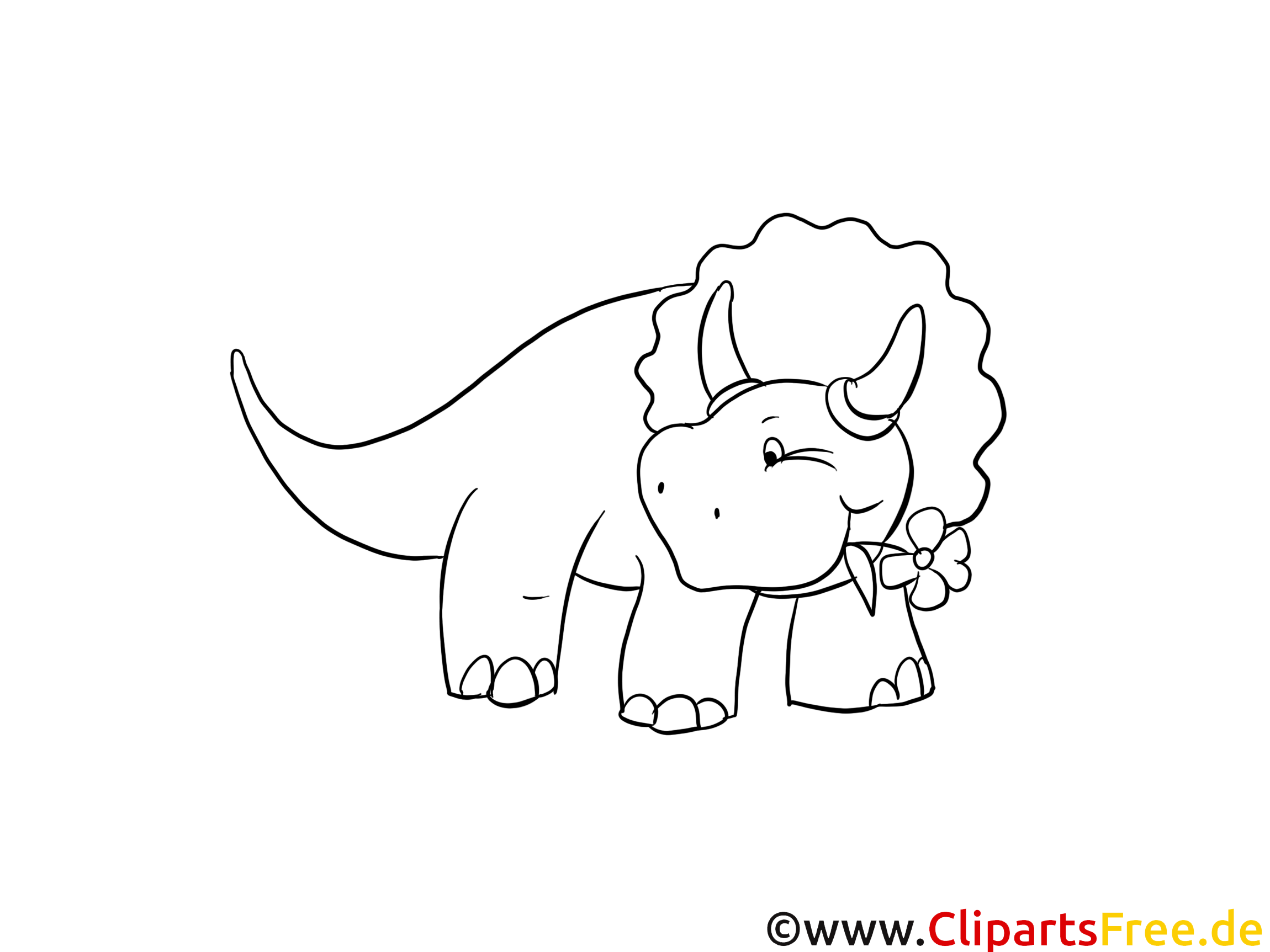 Tricératops clip art gratuit – Dinosaures à imprimer