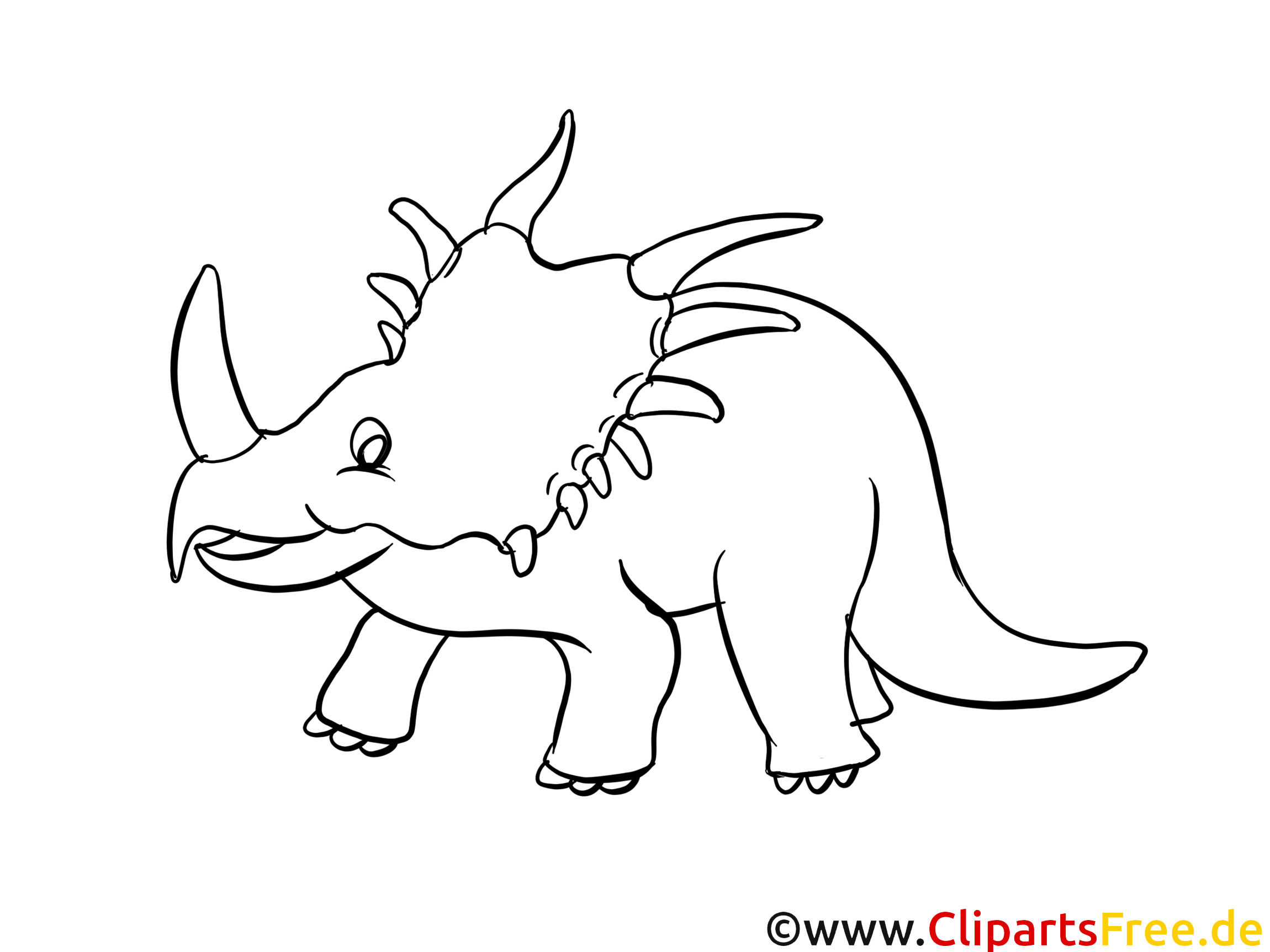 Tricératops dessin – Dinosaures gratuits à imprimer