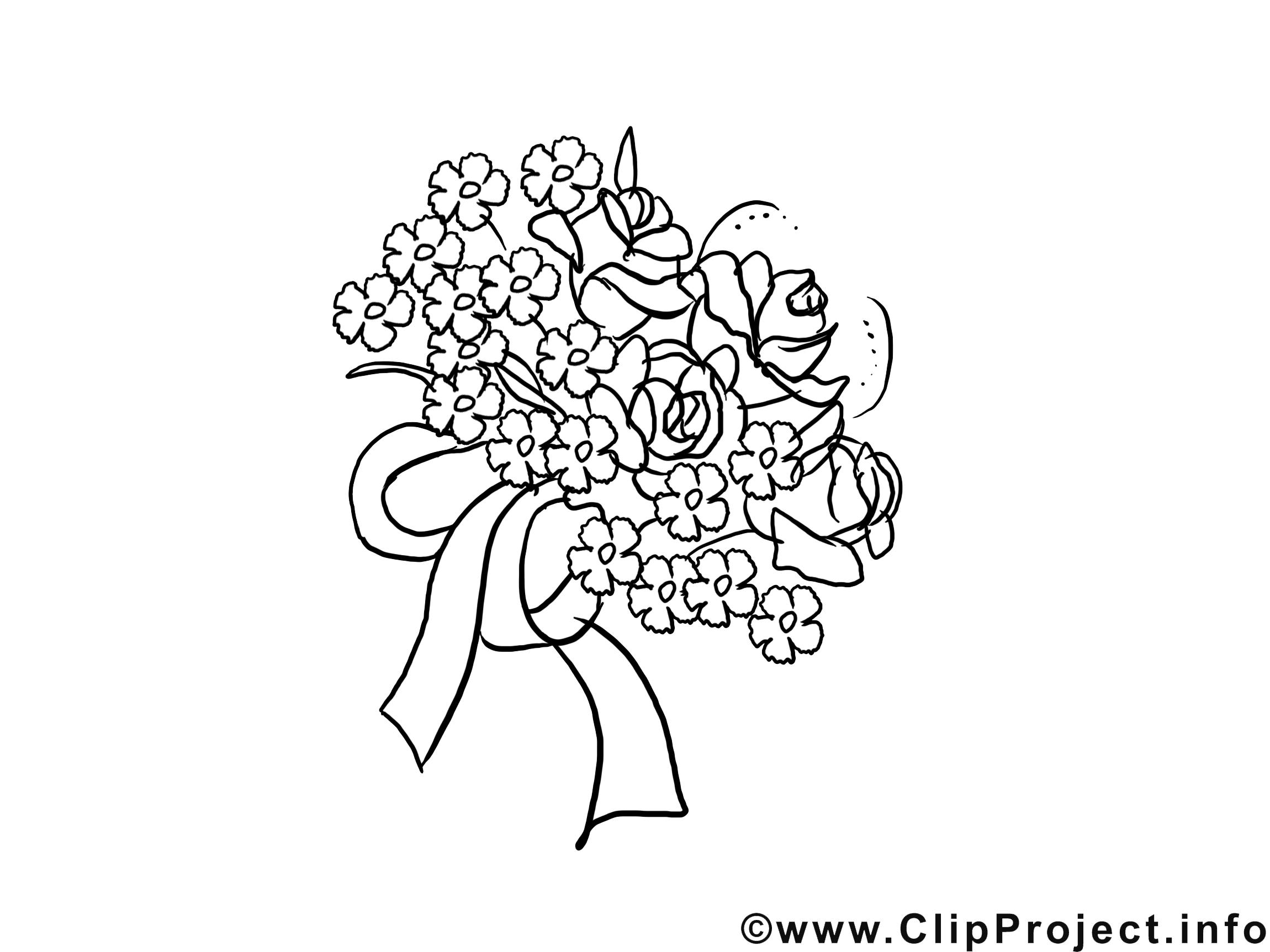 Bouquet dessin à colorier image gratuite
