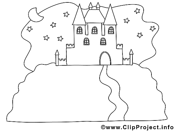 Château clip arts à colorier illustrations