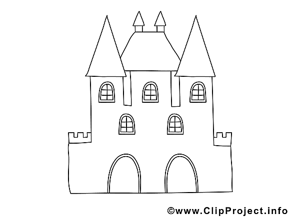 Château dessin à imprimer clip arts gratuits