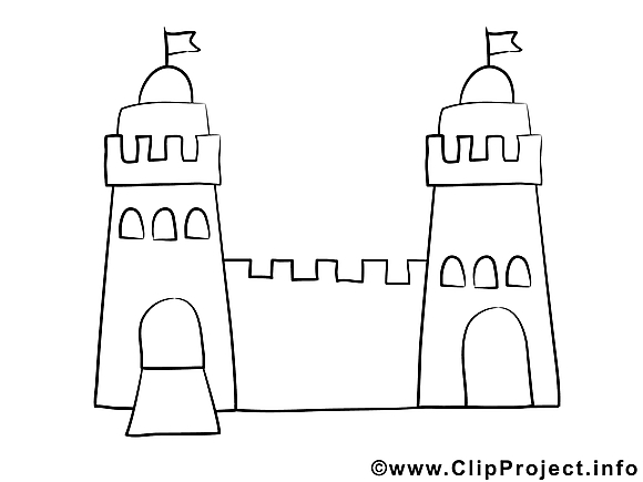 Château image à colorier clipart