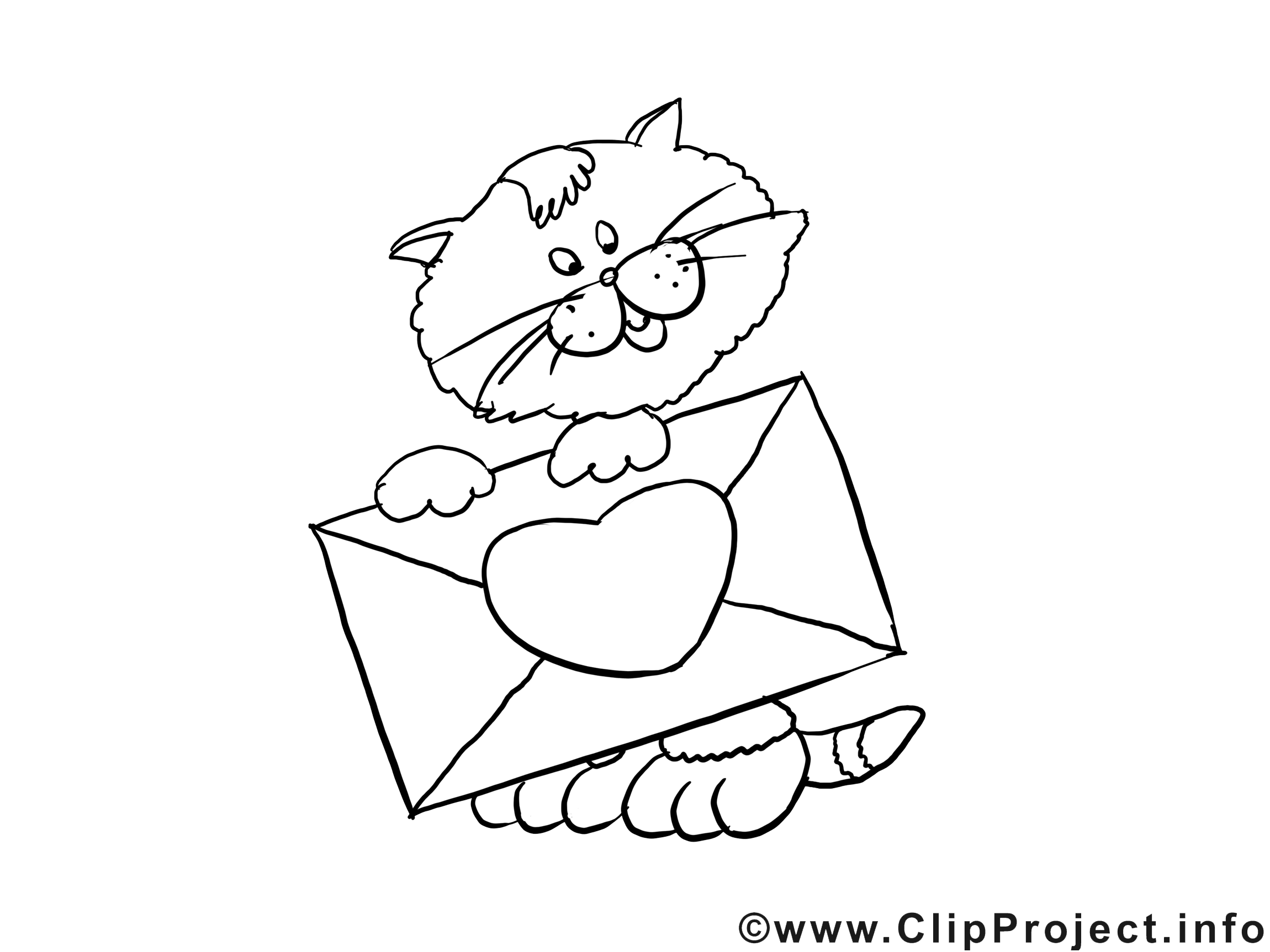 Enveloppe chat clip art à imprimer images gratuites