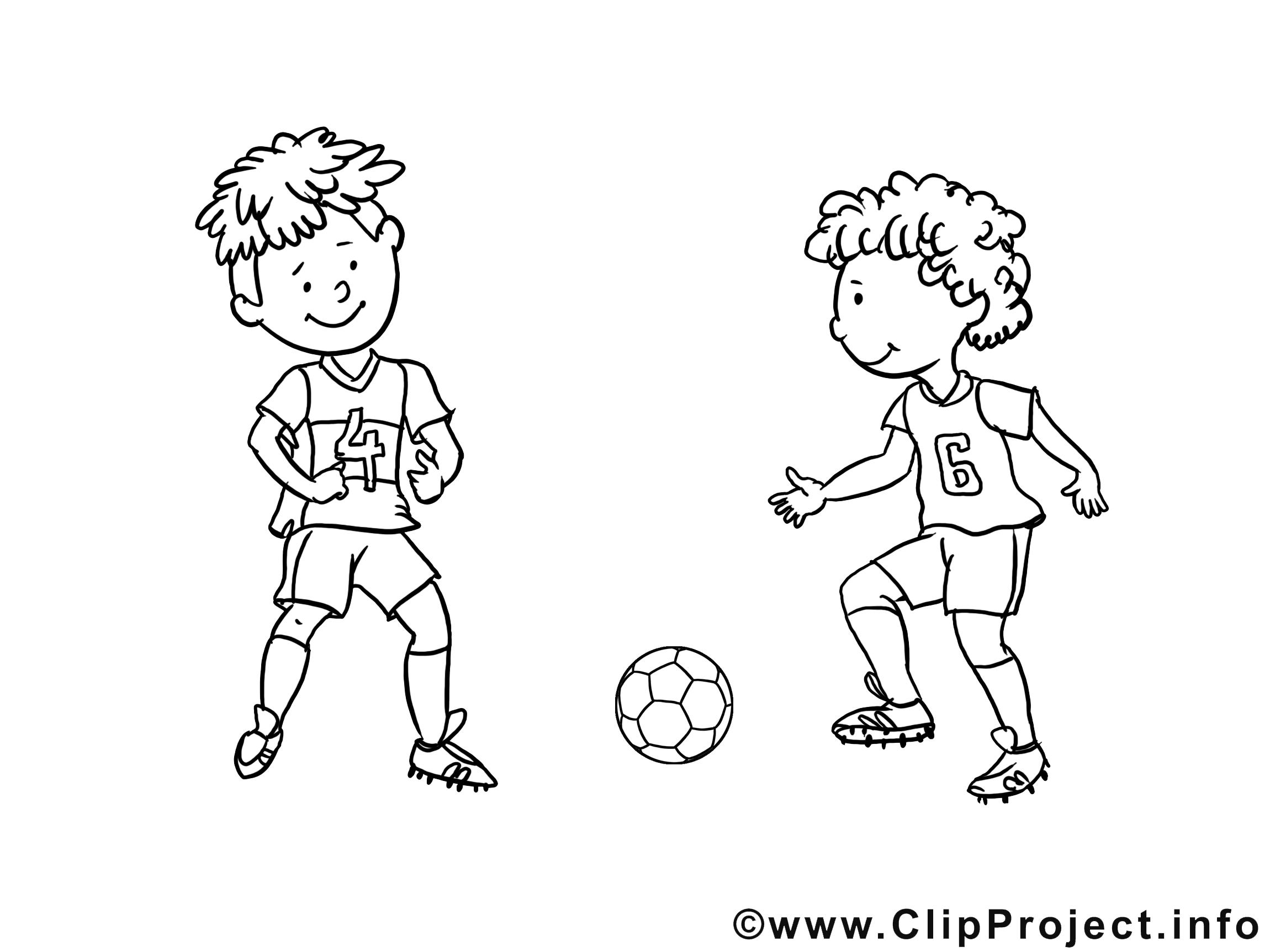 Footballeurs illustration à colorier clipart