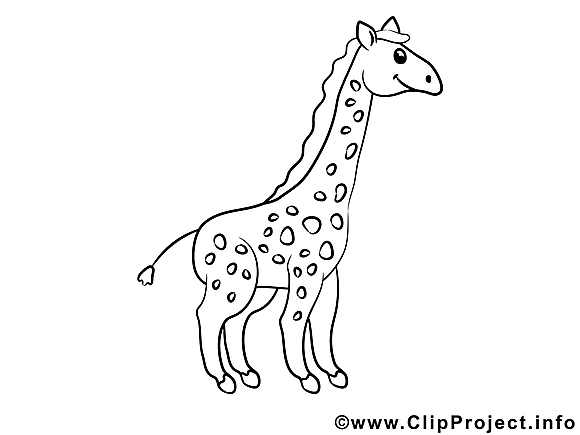 Girafe illustration à colorier clipart