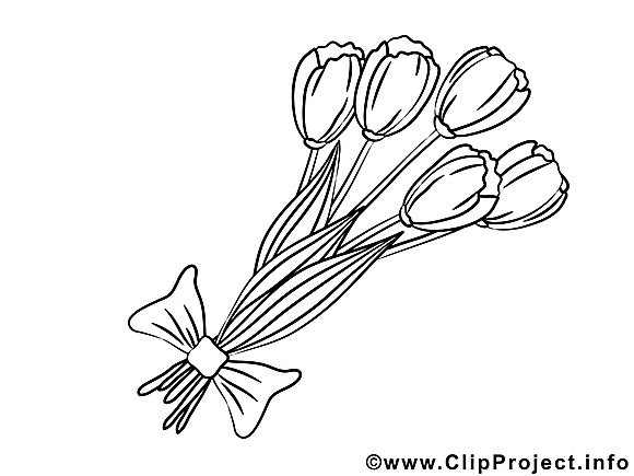 Tulipes illustration à colorier gratuite