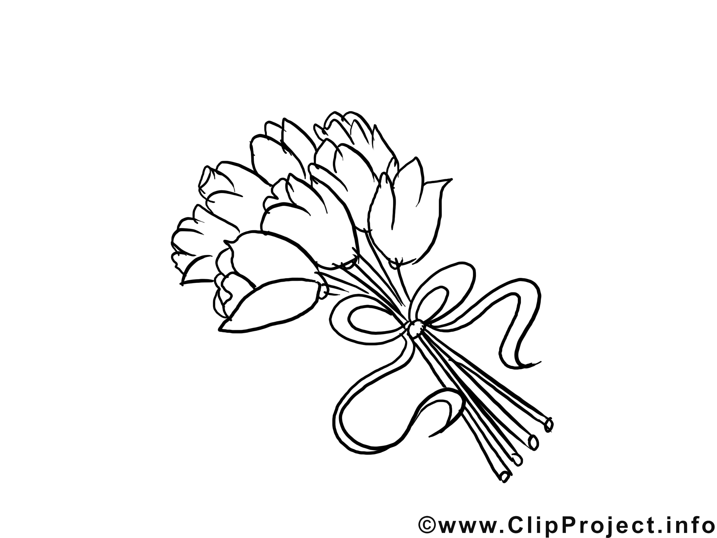 Tulipes image à colorier clipart