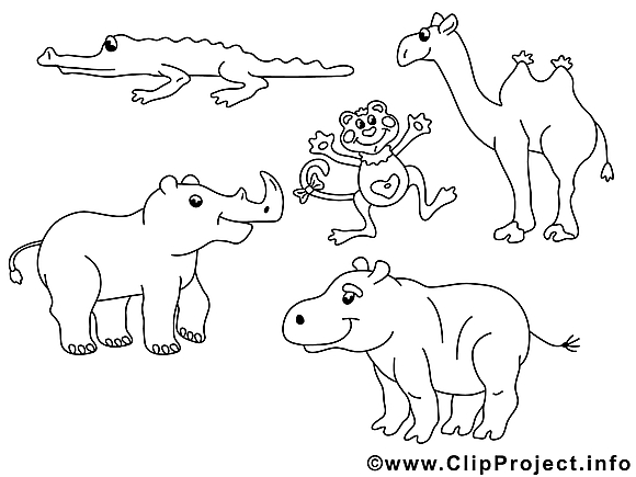 Zoo dessin à colorier image gratuite