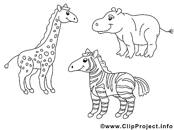 Zoo dessins à colorier clipart gratuit