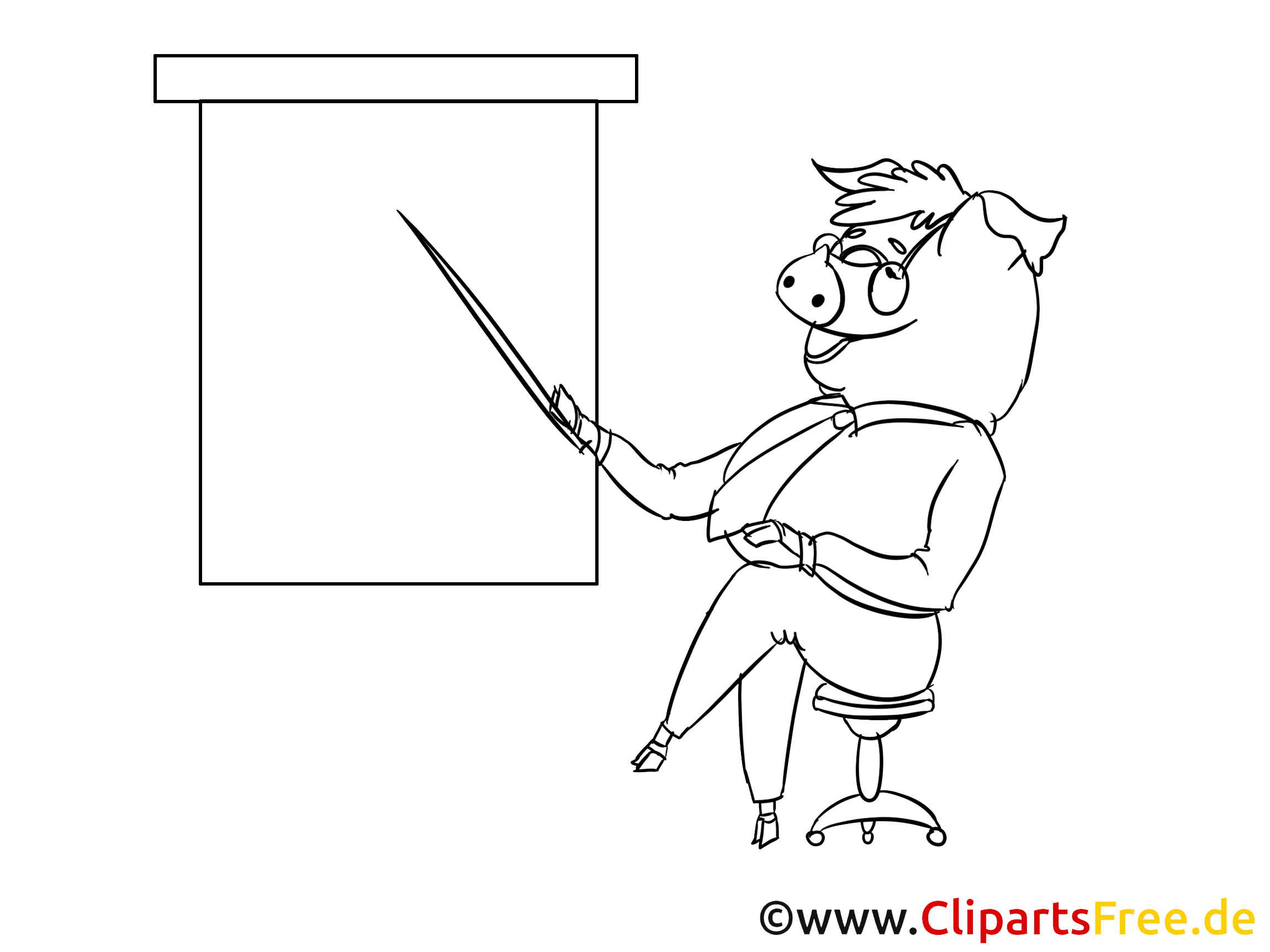 Cochon plan clip art gratuit – Économie à colorier