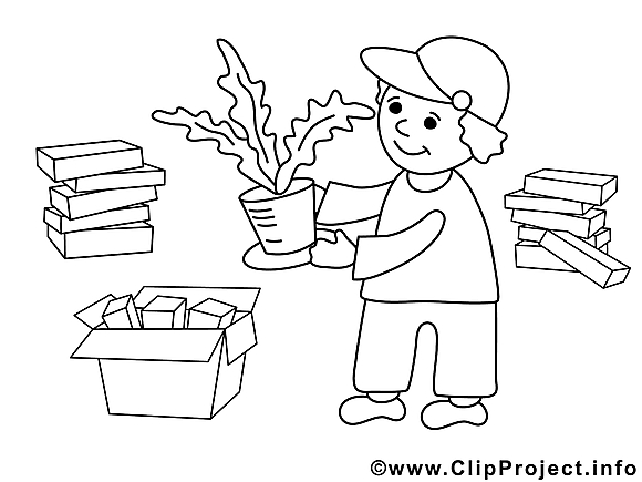 Jardinier clip art – Économie image à colorier