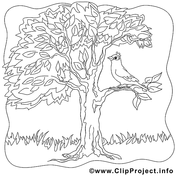 Oiseau arbre clip arts – Été à imprimer