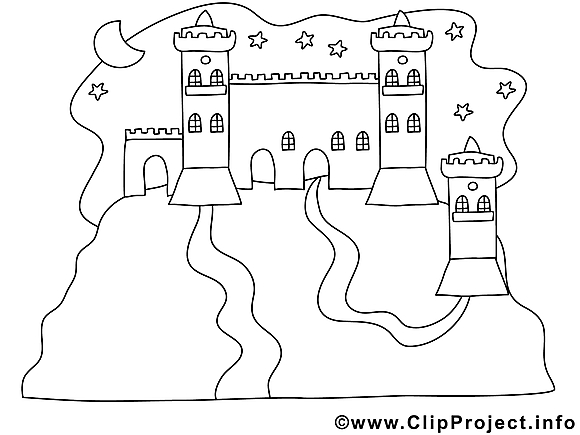 Château dessin – Coloriage conte à télécharger