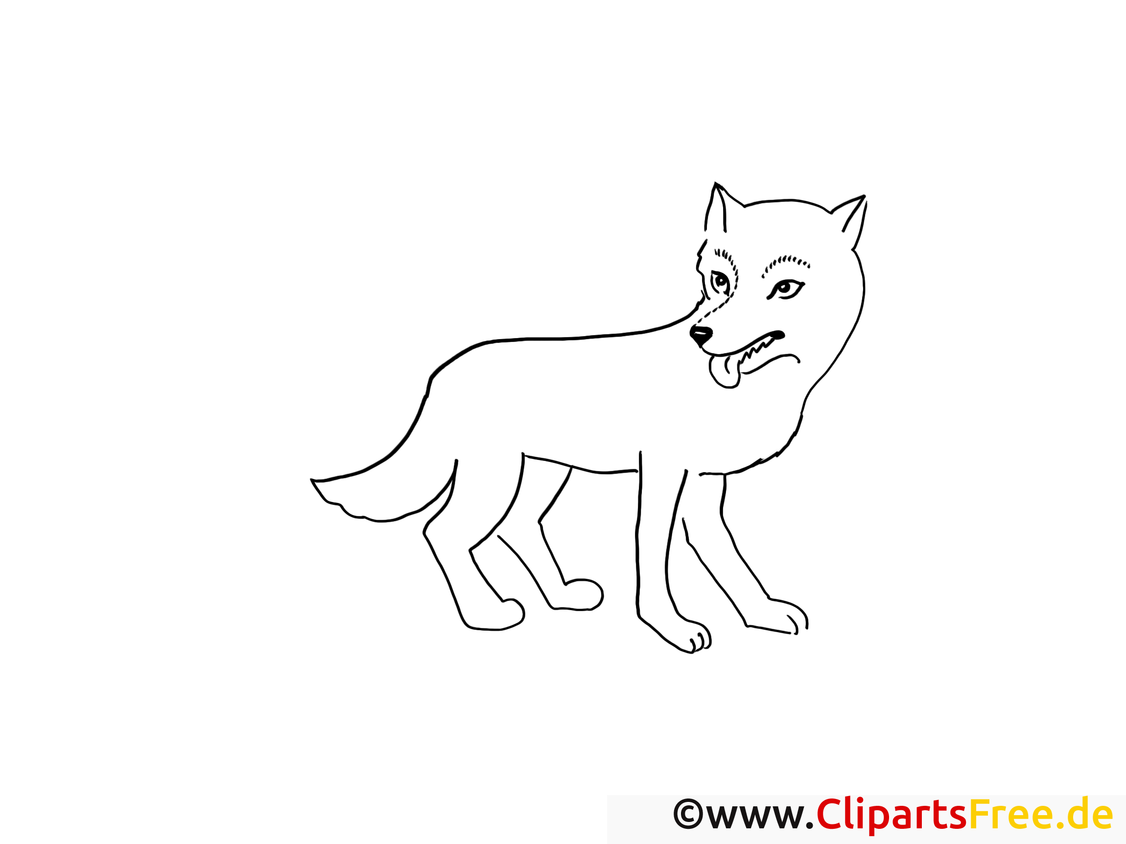 Loup clip art – Conte image à colorier