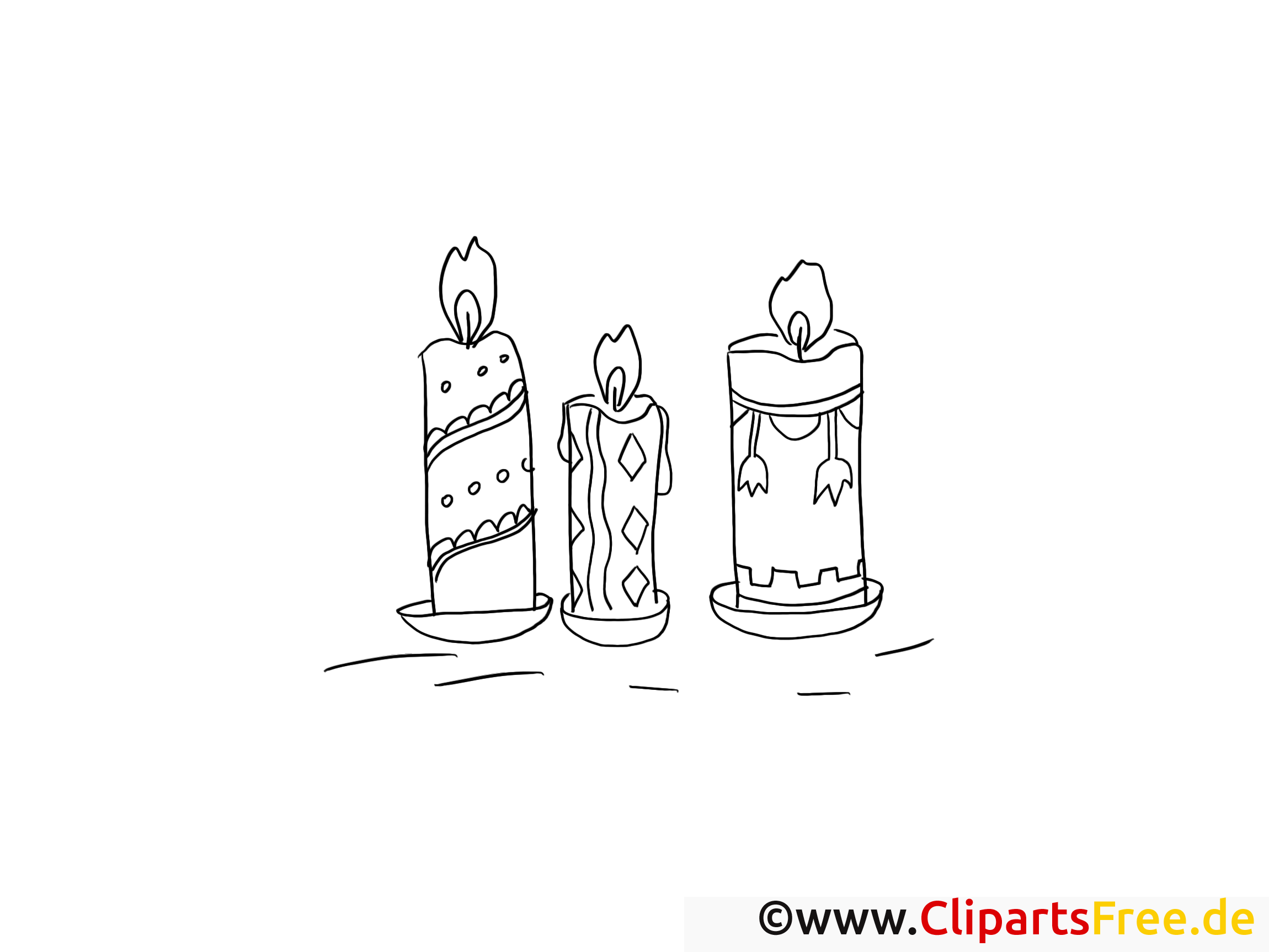 Bougies clipart – Soirée dessins à colorier