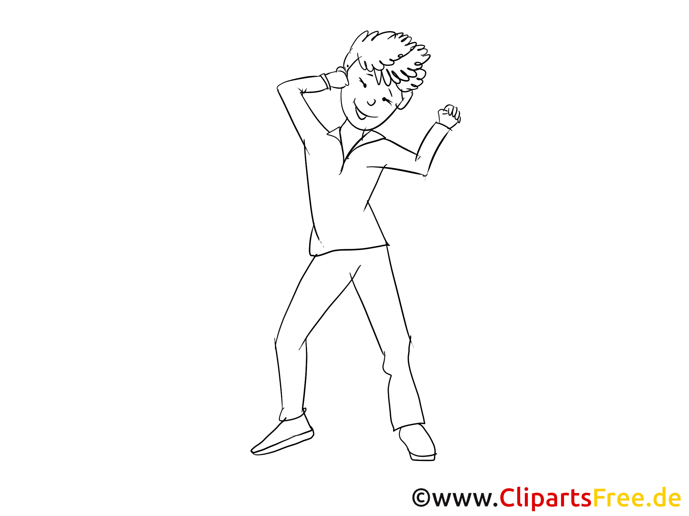 Homme danse dessins gratuits – Soirée à colorier