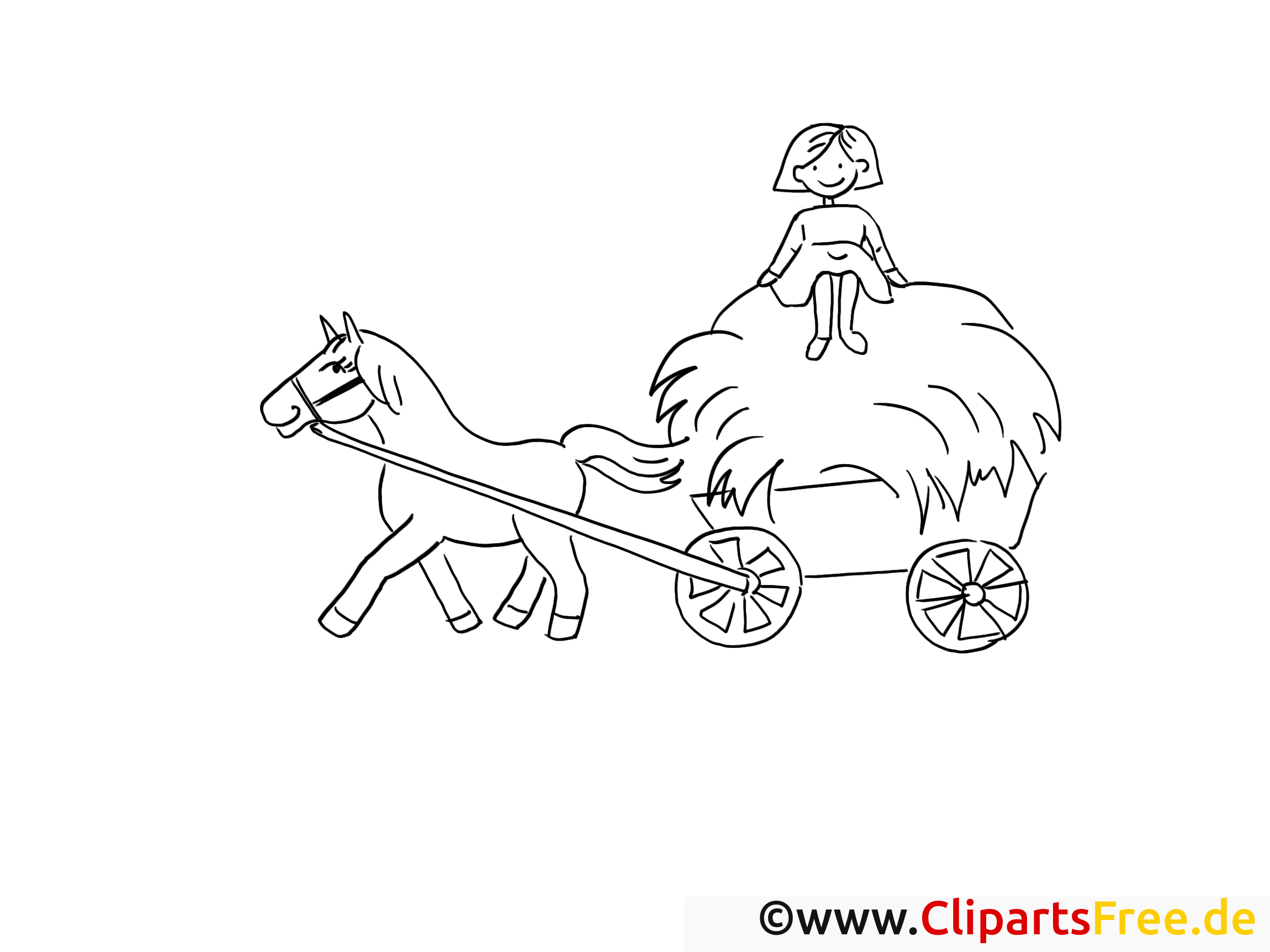 Foin clipart – Campagne dessins à colorier