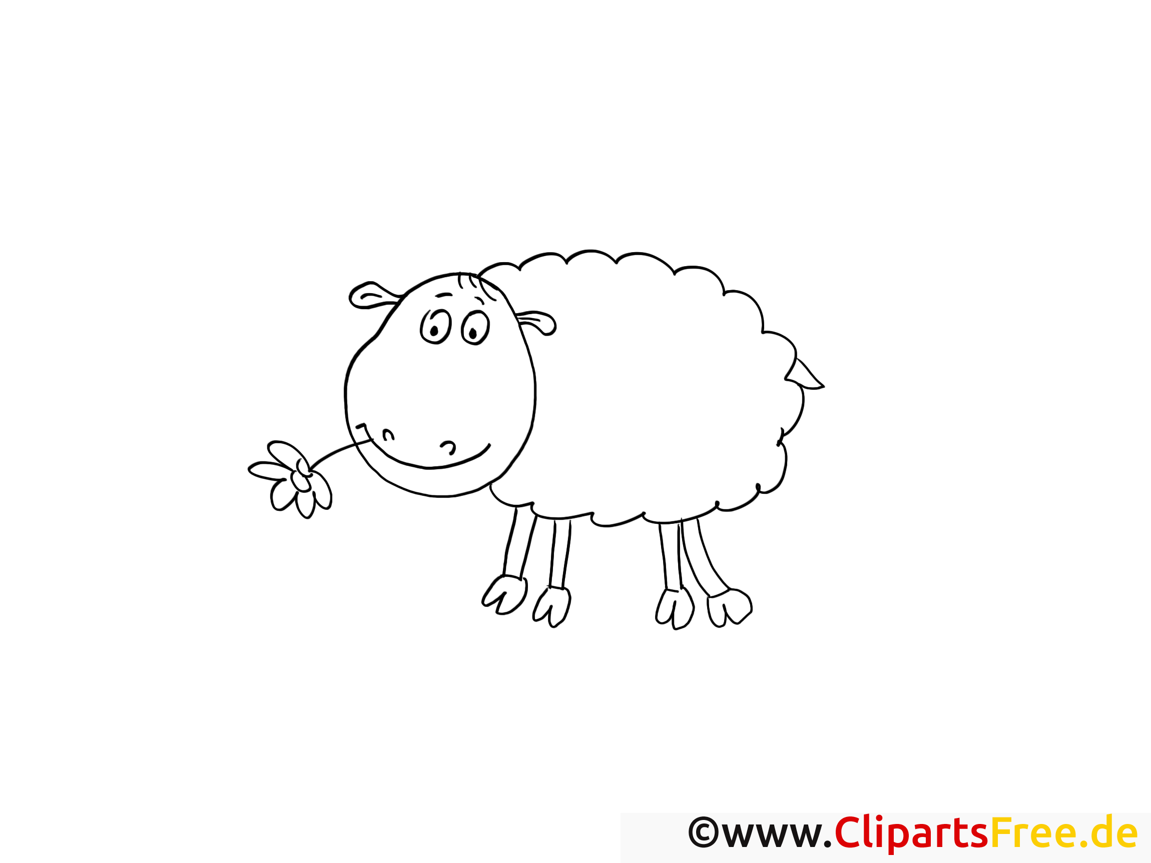 Mouton image gratuite – Campagne à colorier