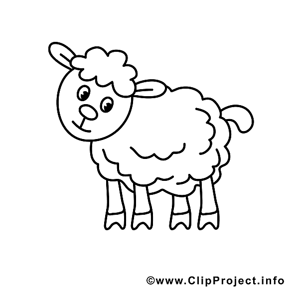 Mouton image gratuite – Campagne à colorier