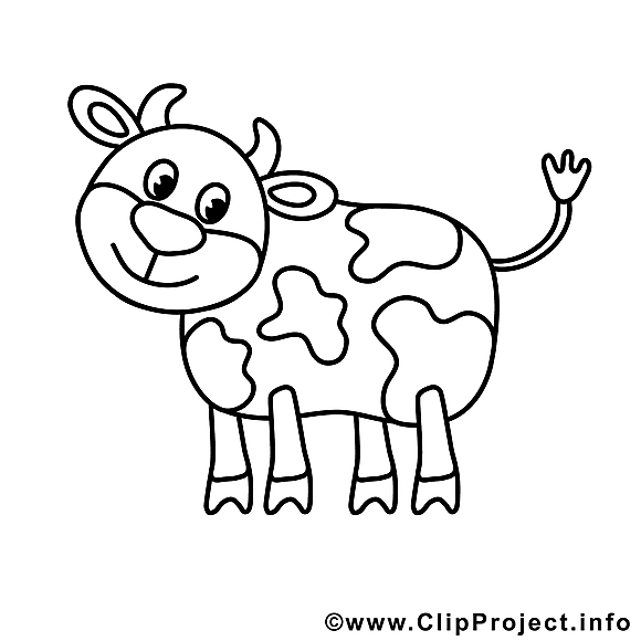Vache dessins gratuits – Campagne à colorier