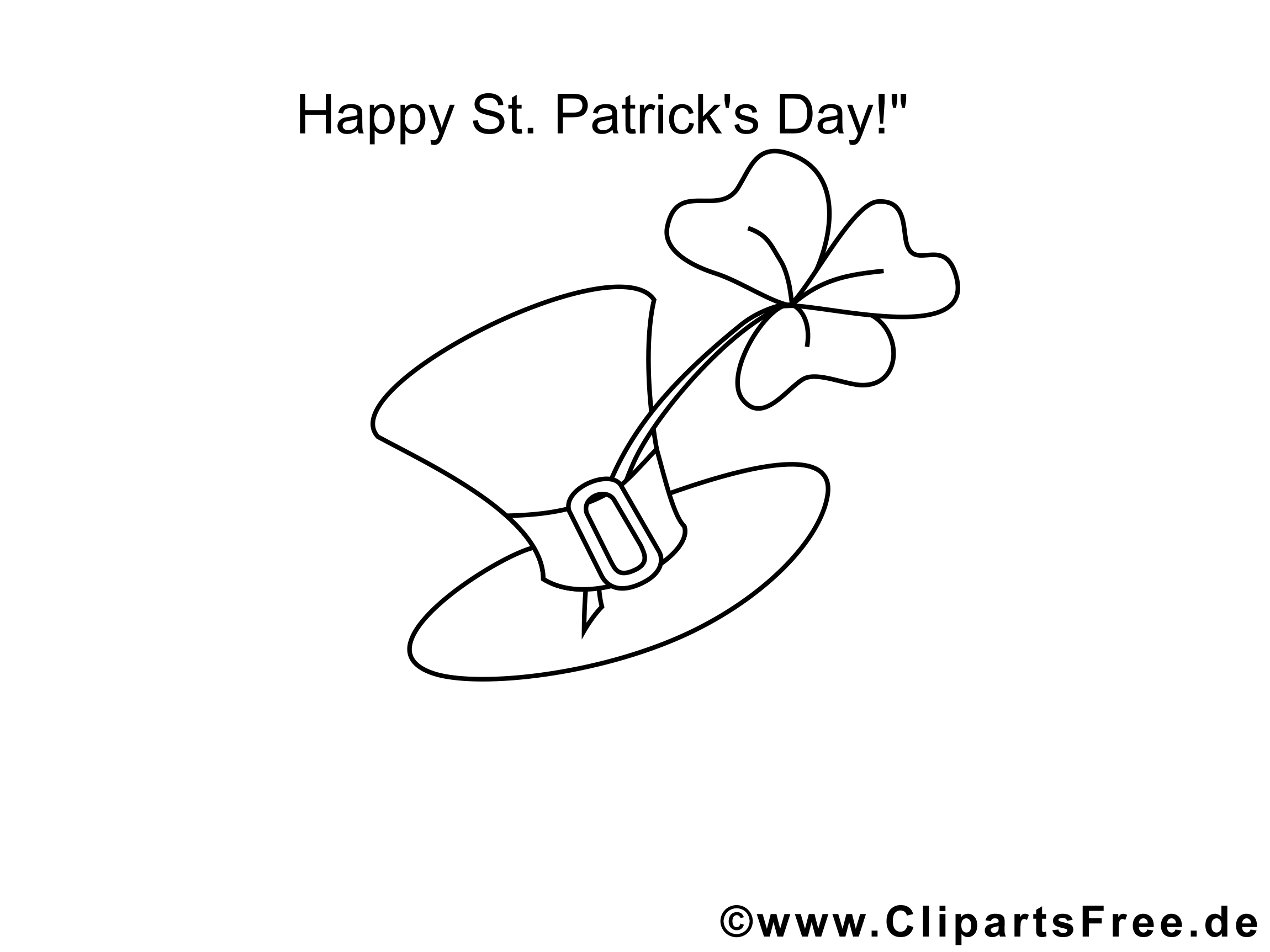 Chapeau clip art gratuit – Saint-Patrick à colorier