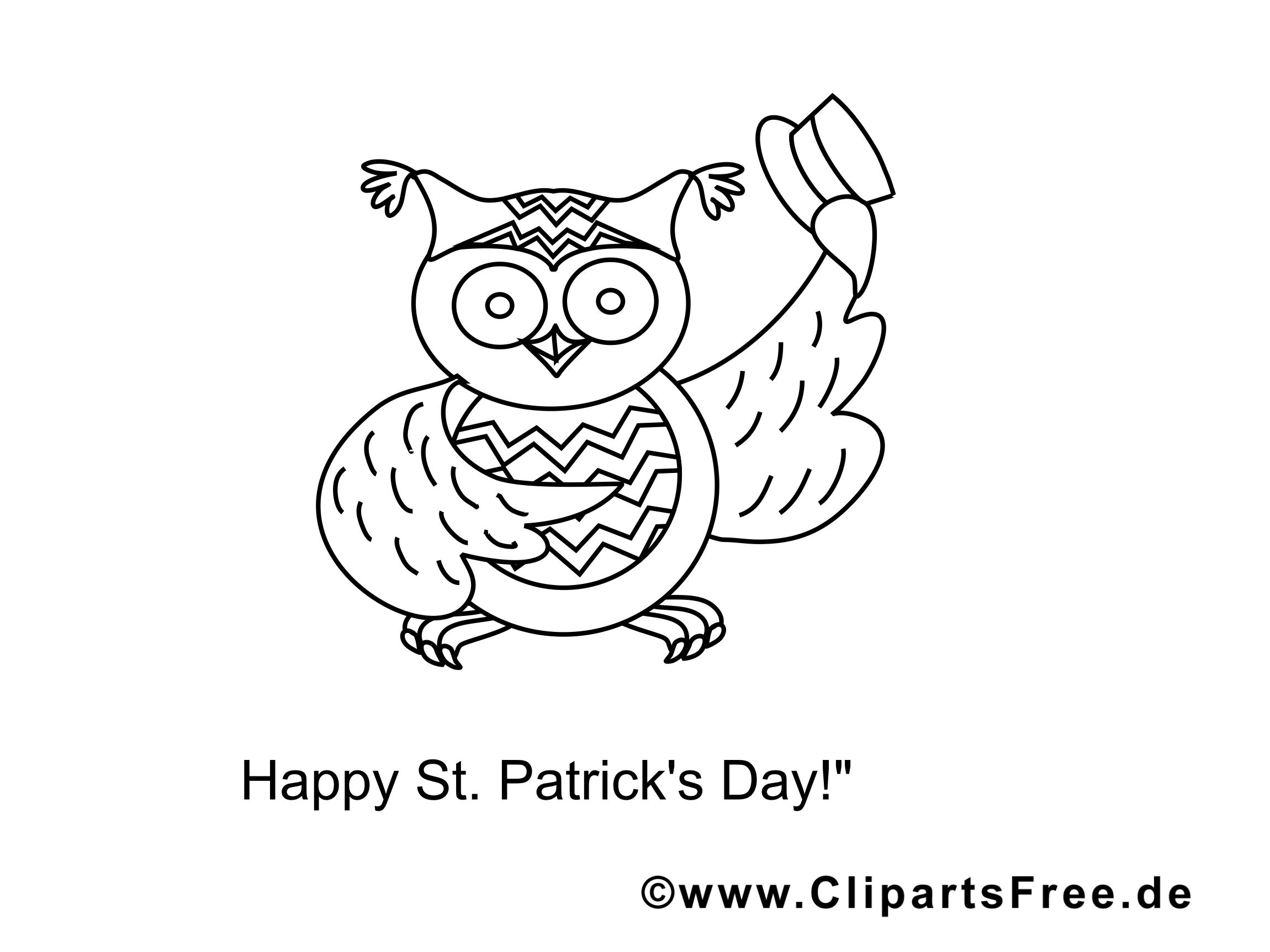 Hibou dessin – Saint-Patrick gratuits à imprimer