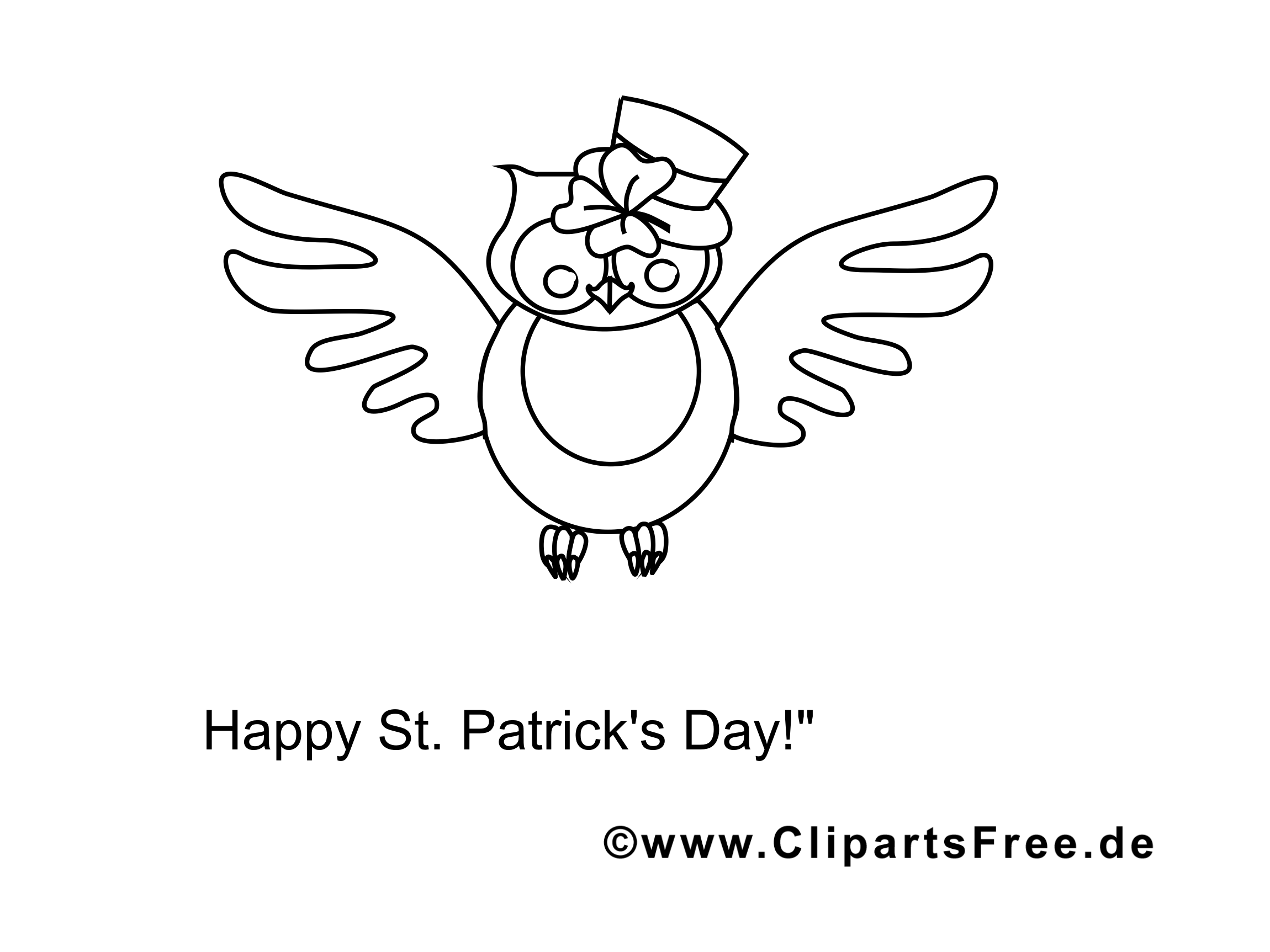 Hibou image gratuite – Saint-Patrick à colorier