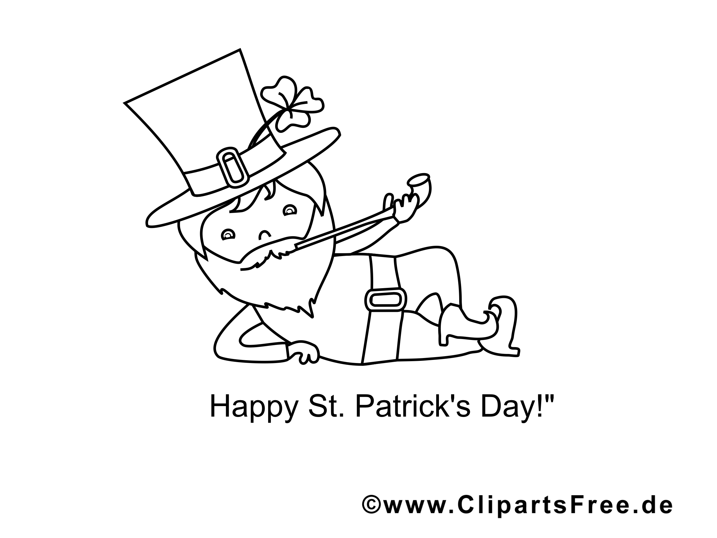 Leprechaun clip art gratuit – Saint-Patrick à imprimer