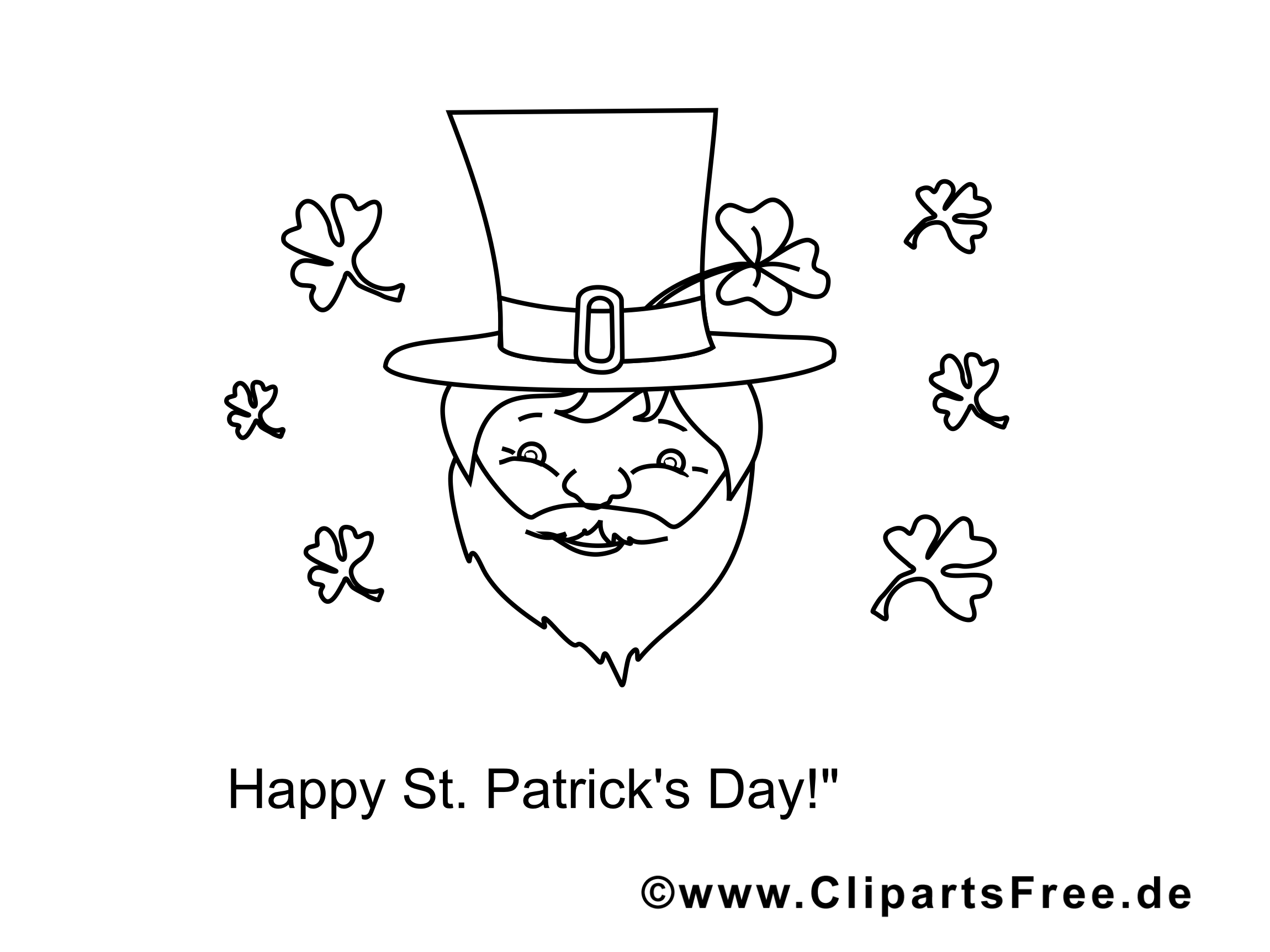 Leprechaun clipart gratuit – Saint-Patrick à colorier
