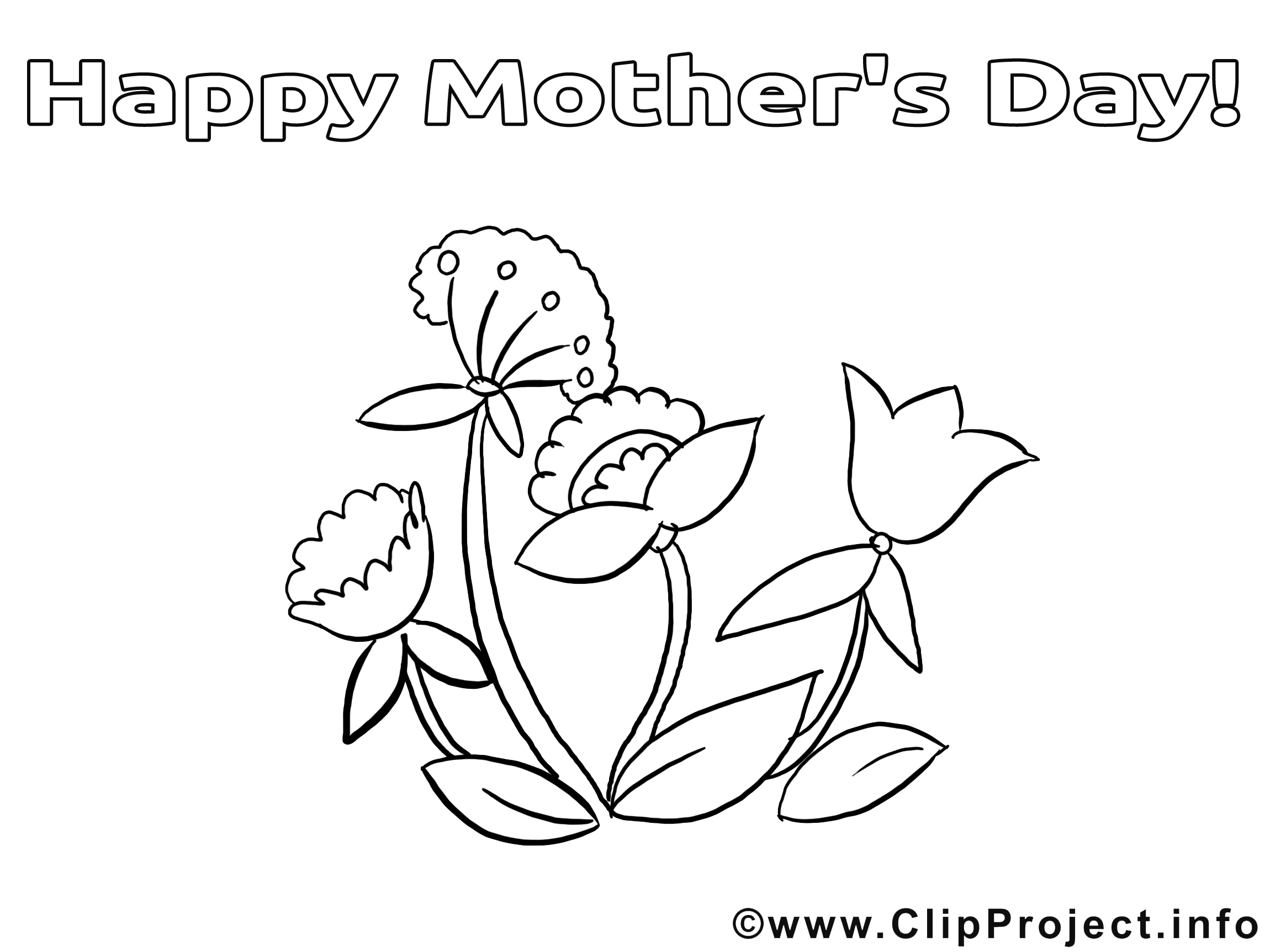 Clip art gratuit fleurs – Fête des mères à imprimer