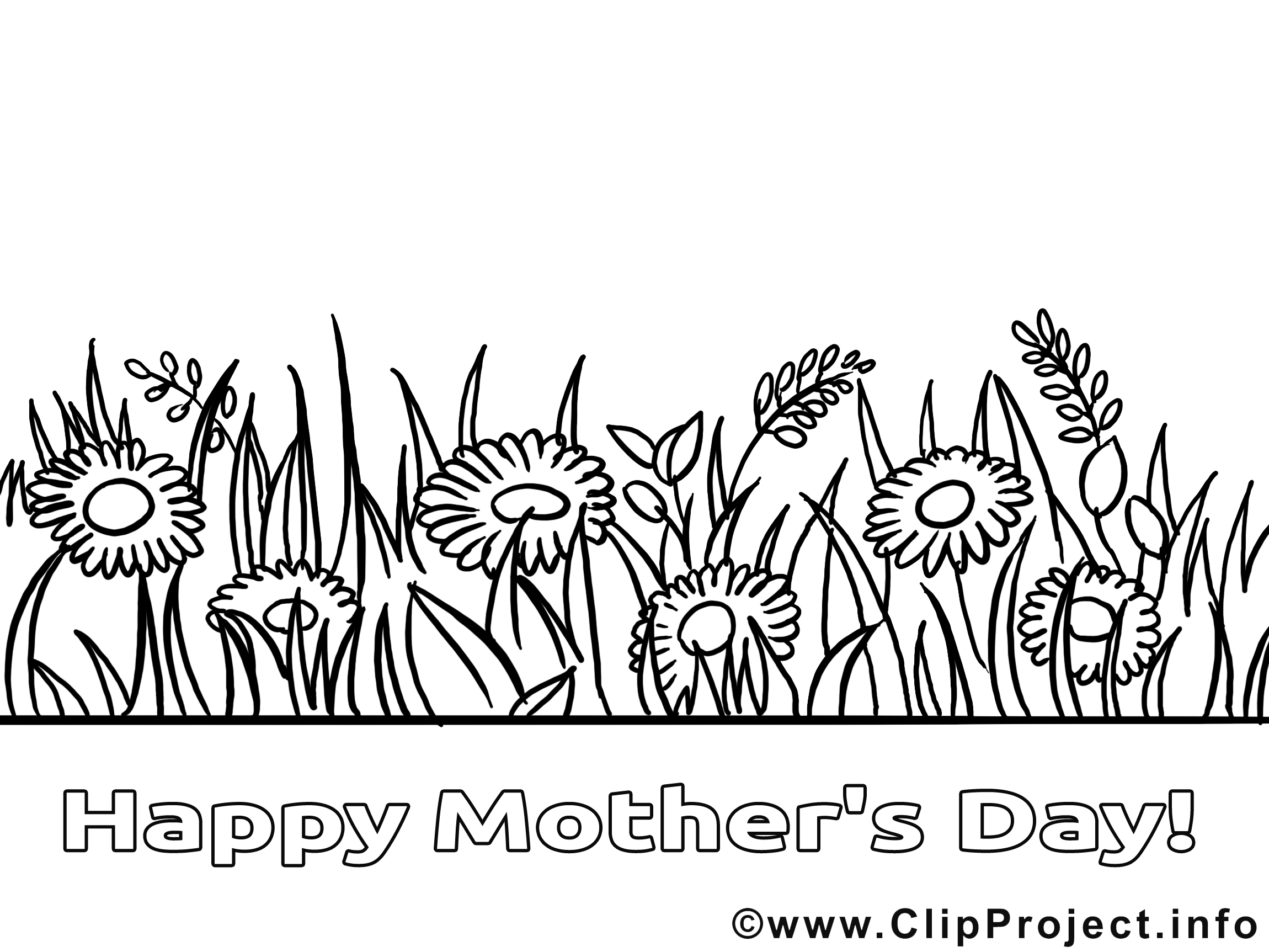 Fleurs dessin à télécharger – Fête des mères à colorier