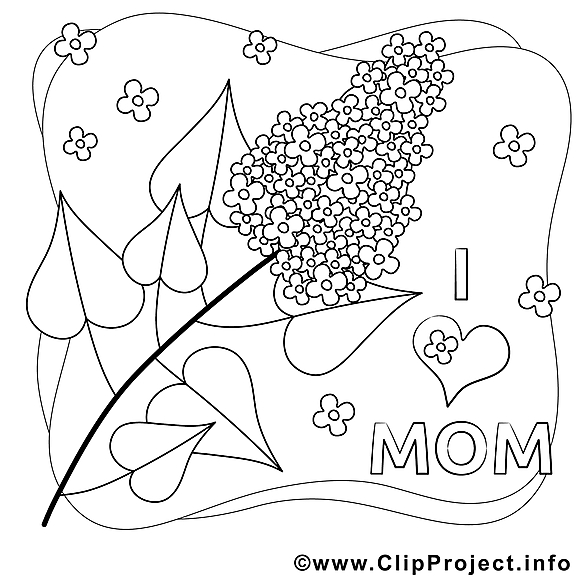 Lilas clip art gratuit – Fête des mères à imprimer