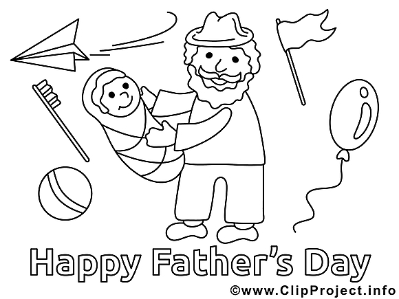 Bébé dessin – Coloriage fête des pères à télécharger