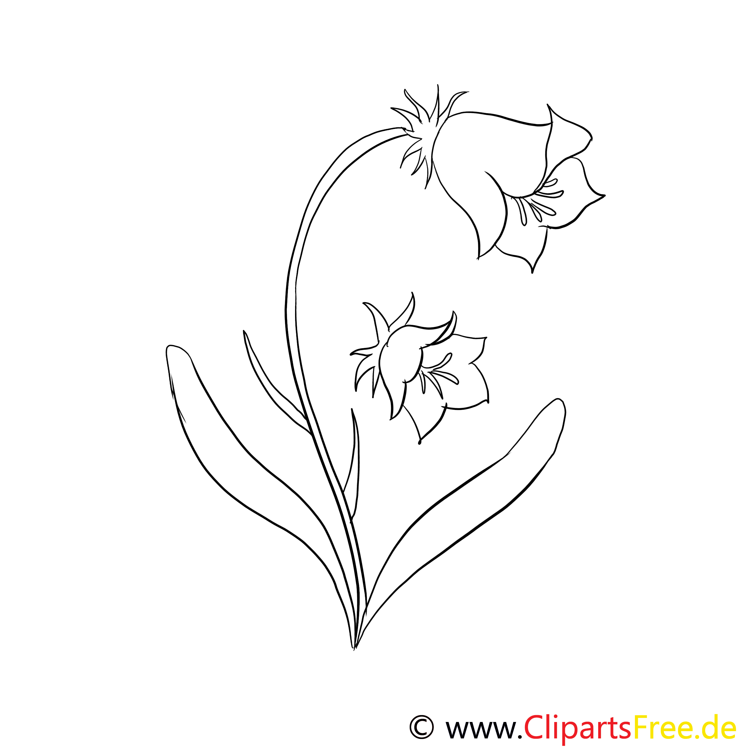 Clochette clip art – Fleurs image à colorier