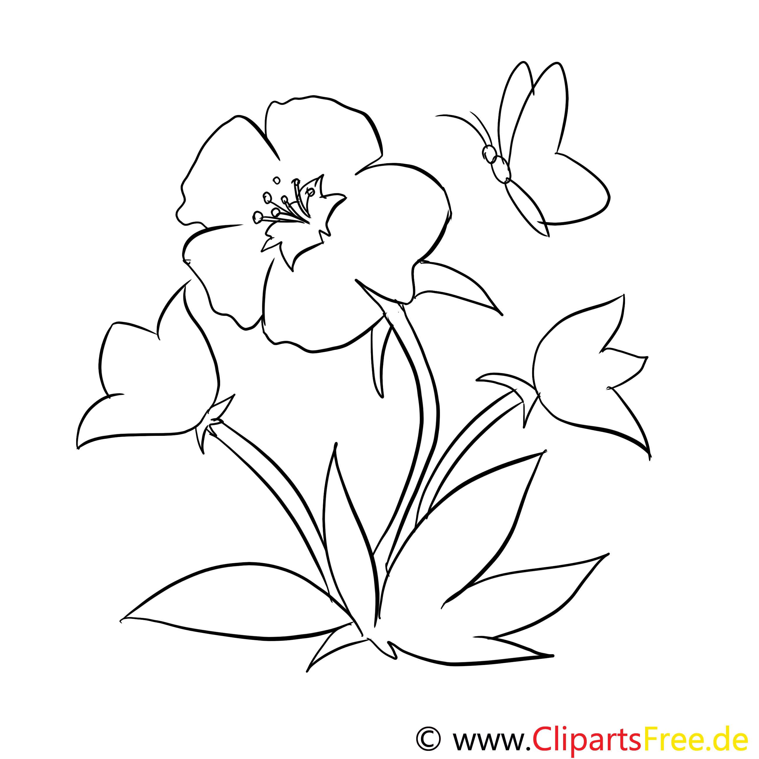 Papillon illustration – Fleurs à colorier