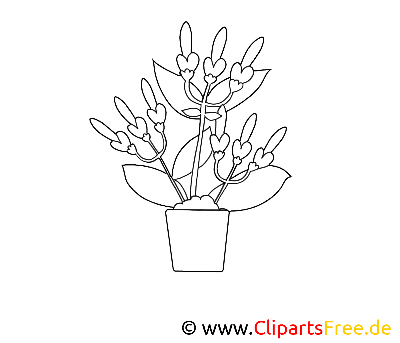 Pot dessins gratuits – Fleurs à colorier