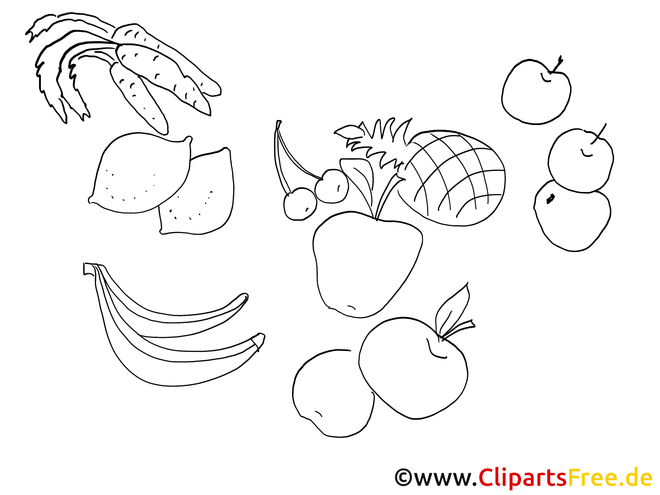 Fruits image gratuite à colorier