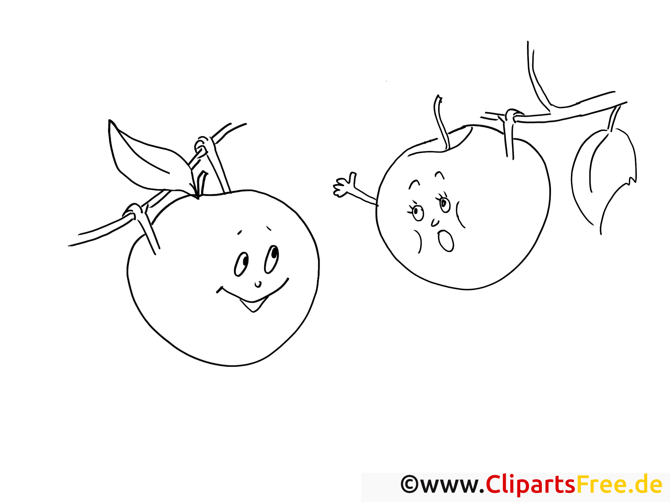 Pommes dessin – Fruits gratuits à imprimer
